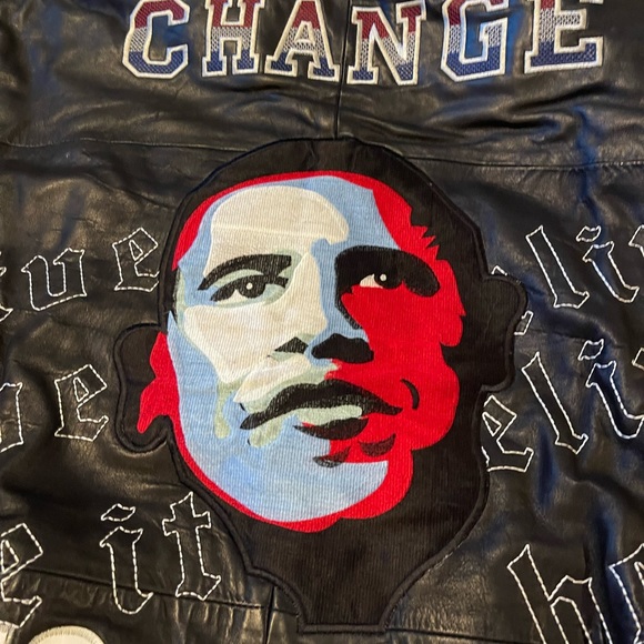 President Obama bomber jacket real leather unique and original - Picture 5 of 8